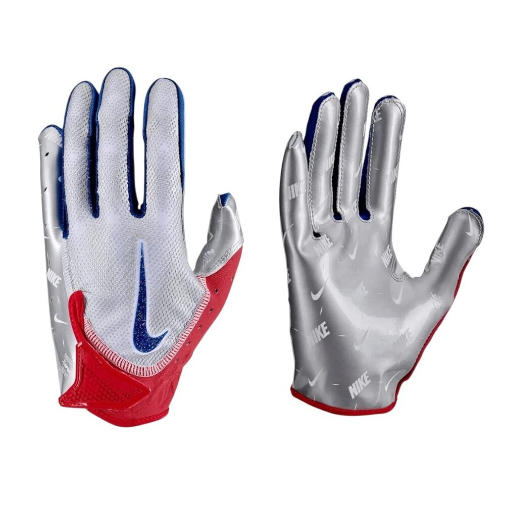 Nike Vapor Jet 7.0 Football Gloves Size L Sticky Grippy Red White Blue NEW